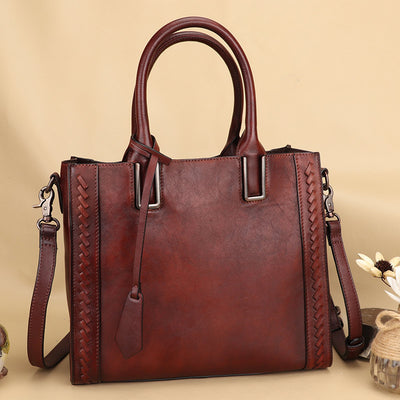 Bolsa Mensajera de Cuero Genuino Hecha a Mano para Mujer - Image 7