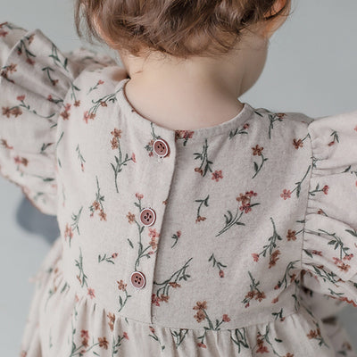 Enterizo Infantil de Manga Larga con Cuello de Muñeca Floral - Image 4
