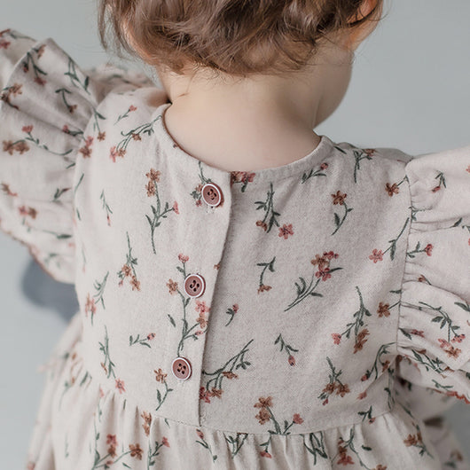 Enterizo Infantil de Manga Larga con Cuello de Muñeca Floral - Image 4