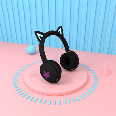 Audífono Bluetooth Gato Retro con Luz Respirable de 10 Colores - Image 6