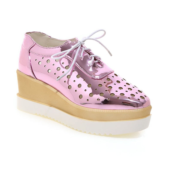Zapatos Plataforma con Ojetes de Cordones