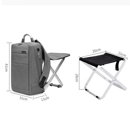 Mochila Ejecutiva Multifuncional 15" con Cargador USB y Asiento Integrado - Image 11