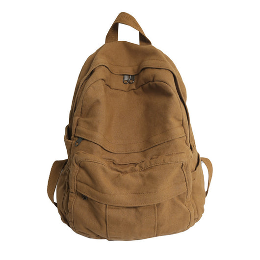 Mochila Escolar de Lona Teñida en Colores Sólidos - Image 3