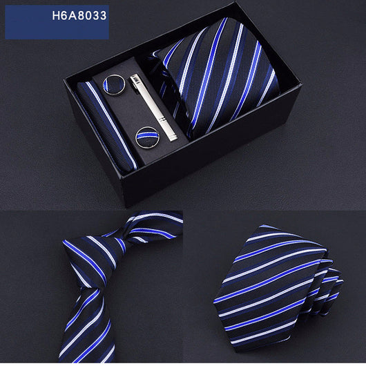 Corbata Ejecutiva Rayas Azul y Negro 8cm - Image 23
