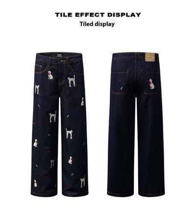 Pantalones Jeans Anchos con Estampado Animal Print - Loose Fit Casual para Mujer - Image 10