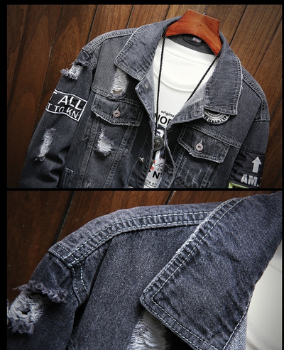 Chaqueta de Mezclilla Desgarrada Casual - Image 10