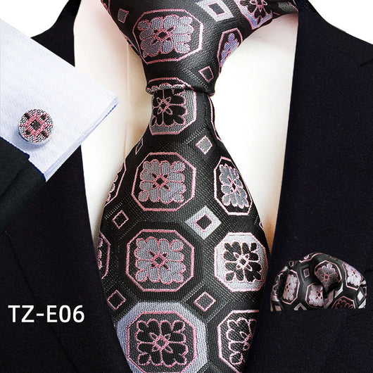 Set de 3 Piezas: Corbata Paisley, Pañuelo de Bolsillo y Gemelos - Image 11