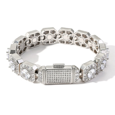 Pulsera Hip Hop Cierre Flip Circonita Rock para Hombre - Image 3