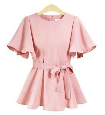 Blusa Suelta de Temperamento con Amarre - Talla Grande - Image 5