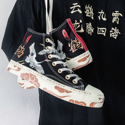 Zapatillas Guochao Yunhe Jiuxiao Pintadas a Mano - Edición Graffiti Pareja Unisex - Image 7