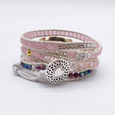 Pulsera Boho Tejida de Cuarzo Multicapas Artesanal - Image 9