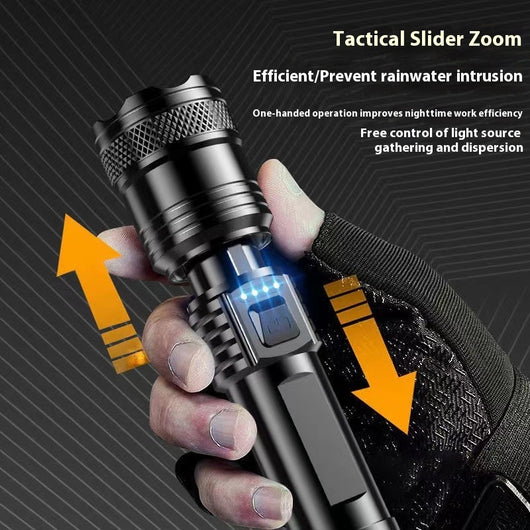 Linterna LED Recargable Profesional con Zoom Telescópico y Alcance Extendido - Image 3