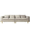 Milan four-seater flannel gray