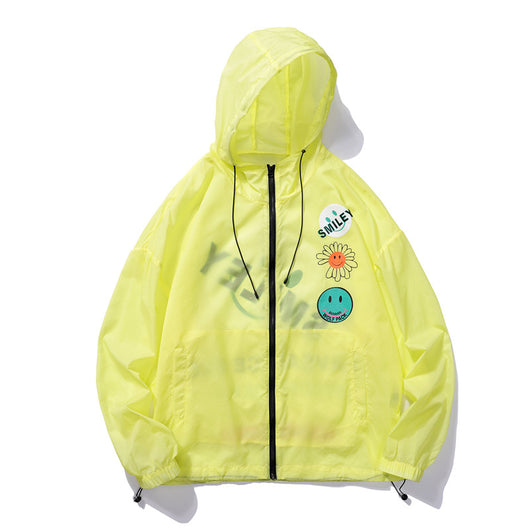 Traje de Protección Solar con Capucha y Estampado Cartoon