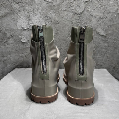 Botas Altas de Cuero Plisado con Plataforma para Hombre - Estilo Caballero - Image 5