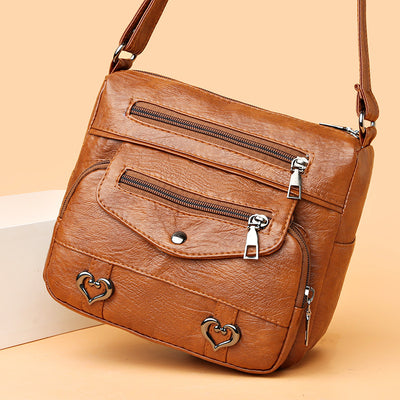 Bolsa Crossbody de Cuero Suave Multibolsillos Versátil - Image 2