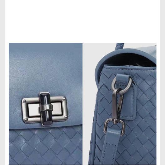 Bolso Bandolera de Cuero Tejido con Gran Capacidad para Mujer - Image 13