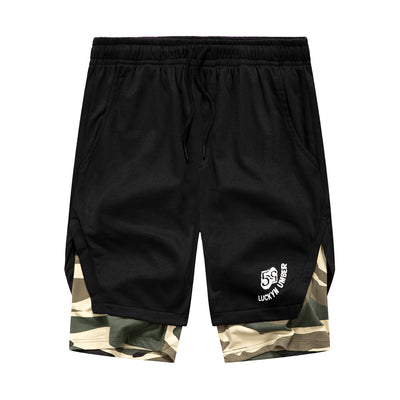 Shorts Camuflaje Hombre con Diseño Contrastante de Dos Piezas - Image 2