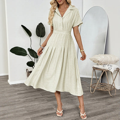Vestido Camisero Ajustado con Bolsillos - Falda Entallada para Oficina