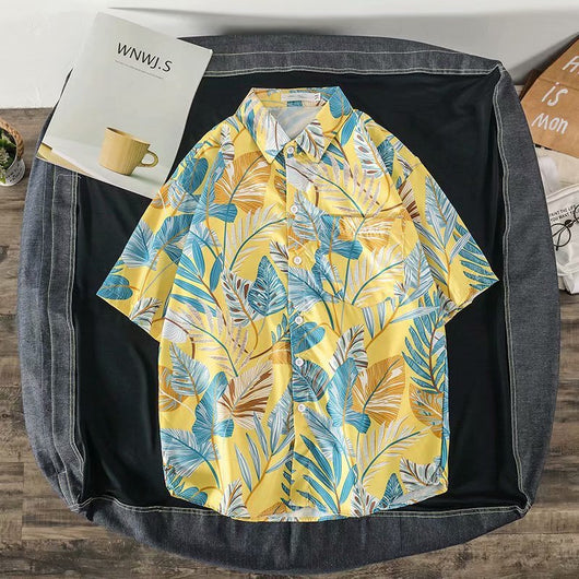 Camisa Suelta Estampada de Manga Corta para Hombre - Image 43