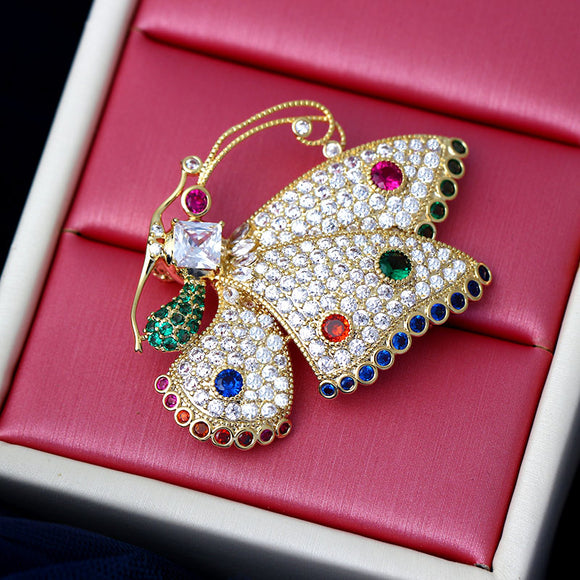 Broche de Mariposa con Circones de Colores