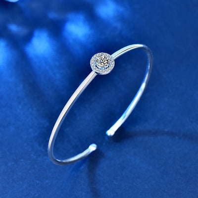 Pulsera Bolsa Moissanita Redonda Plata para Bodas - Joyería Mayorista - Image 5