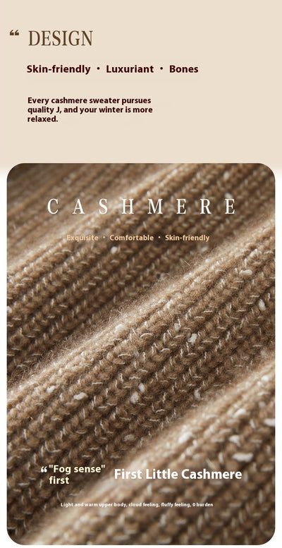 Suéter de Cashmira con Cuello Mao Grueso de Cinco Capas para Mujer - Abrigo Base Holgado Otoño Invierno - Image 22