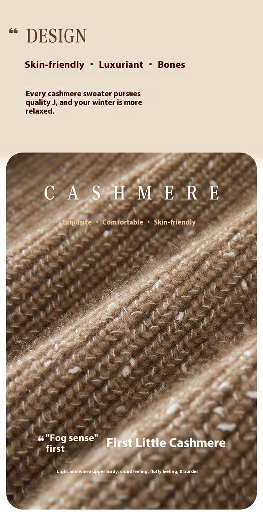 Suéter de Cashmira con Cuello Mao Grueso de Cinco Capas para Mujer - Abrigo Base Holgado Otoño Invierno - Image 22