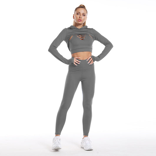 Conjunto Deportivo Yoga con Capucha - Blusa Térmica de Manga Larga - Image 5