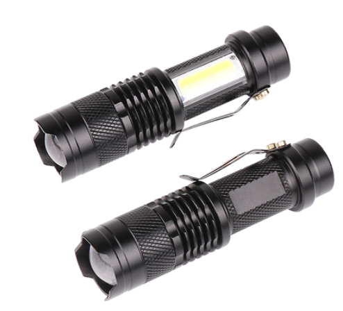 Linterna LED Portátil SK68-COB con Zoom y Enfoque Ajustable