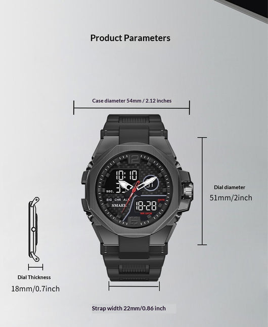 Reloj Táctico Deportivo Dual Display en Aleación Resistente - Image 8