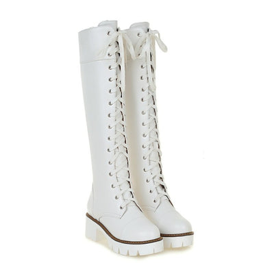 Botas Altas con Cordones y Tacón Bajo - Image 3