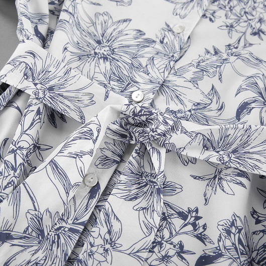 Conjunto de Dos Piezas: Camisa Estampada con Cordones y Manga Larga Holgada - Image 23