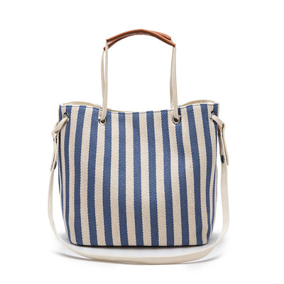 Bolsa de Lona a Bandolera con Rayas Minimalista - Image 3