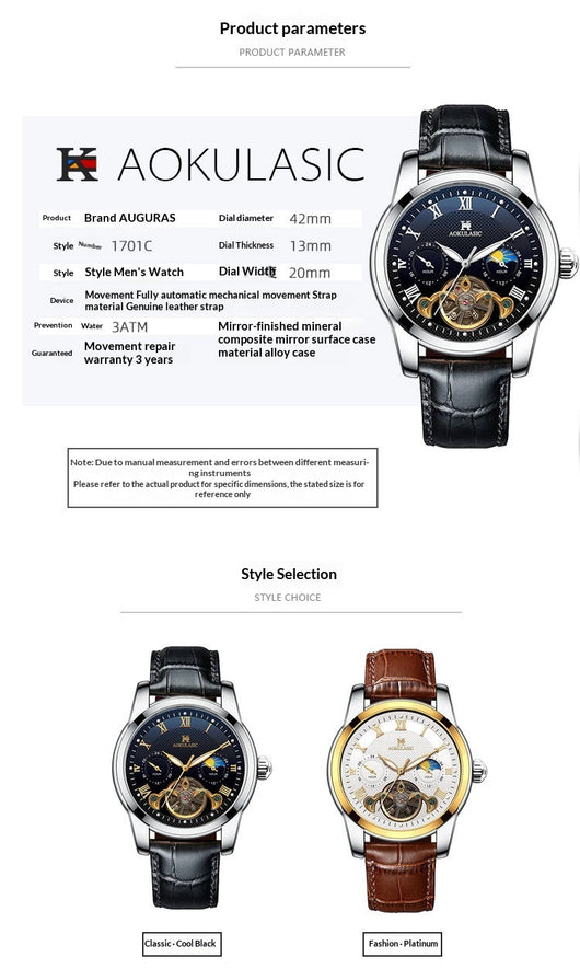 Reloj Mecánico Automático para Hombre con Diseño Hueco Luminoso - Image 9