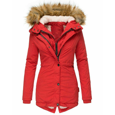 Chaqueta Slim Ajustada con Cuello de Pelaje Cálido y Cierre de Cremallera - Image 13