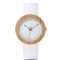 Reloj de Pulsera Elegante en Cuero y Bambú con Movimiento de Cuarzo