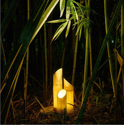 Lámpara Solar de Jardín Bambú y Resina - Diseño Paisajístico Rústico - Image 14