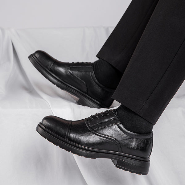 Zapatos Casuales de Cuero Genuino para Hombre con Suela Blanda Elevada
