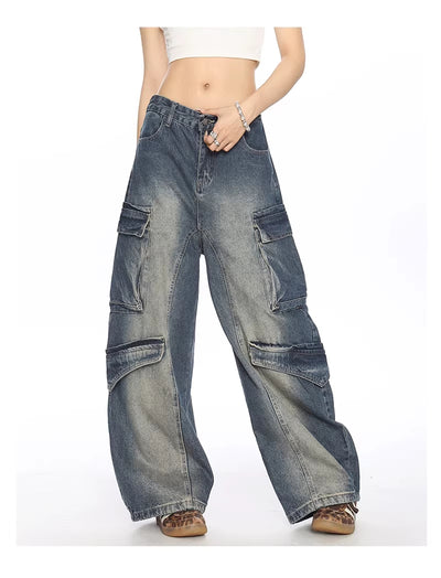 Pantalón Denim Matchet Multi-bolsillos Lavado - Image 3