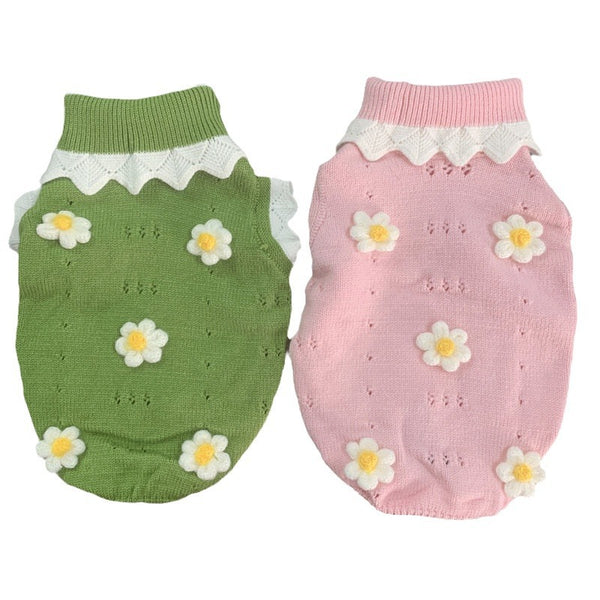 Suéter Cálido para Perros y Gatos - Colección Flores Otoño e Invierno