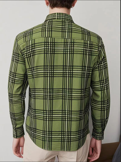 Camisa de Manga Larga con Solapa Elegante para Hombre - Image 49