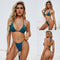 Bikini Halter Backless con Encaje y Cordonera Lateral