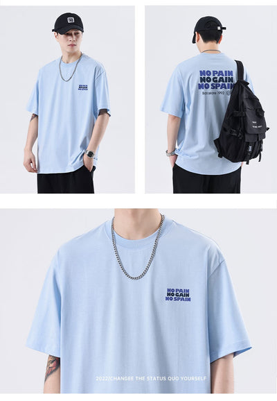 Playera de Algodón con Estampado de Letras - Comodidad de Verano para Hombre - Image 12
