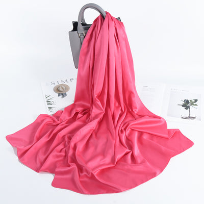 Pañuelo Satinado Liso de Estilo Malayo - Chal Casual Versátil - Image 23