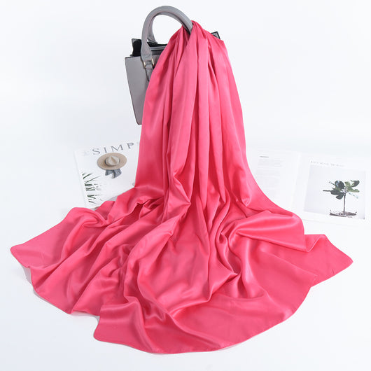 Pañuelo Satinado Liso de Estilo Malayo - Chal Casual Versátil - Image 23