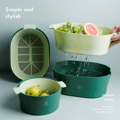 Escurridor Doble Capa Grande para Fregadero de Cocina