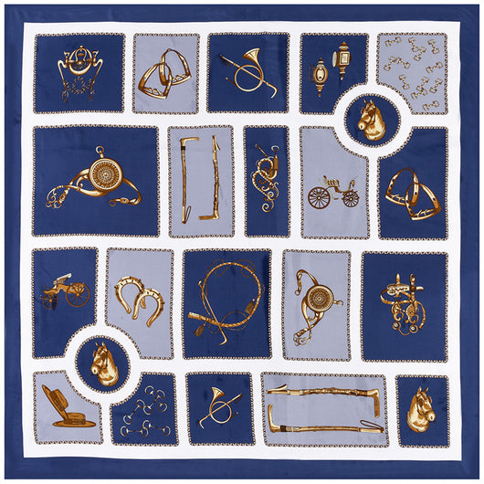 Pañuelo de Seda Twill Estampado Carruajes 130cm - Image 13