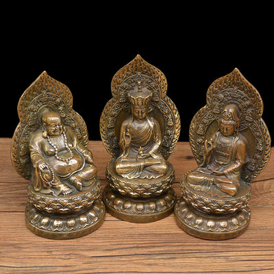 Figura Decorativa Kwan-yin con Iluminación de Cobre Antiguo - Image 10