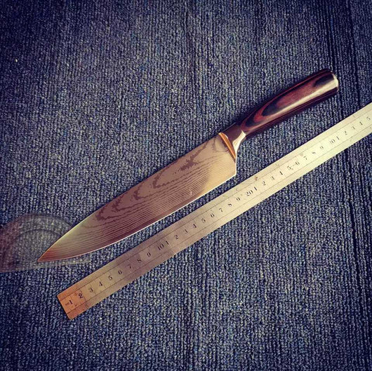 Cuchillo de Chef con Patrón de Damasco | Cuchillo de Cocina Japonés - Image 3